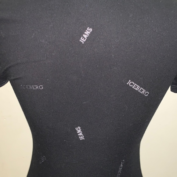 Auth Iceberg Jeans Gilmar Italy logo fitted cotton black shortsleeved T-shirt - Picture 4 of 10